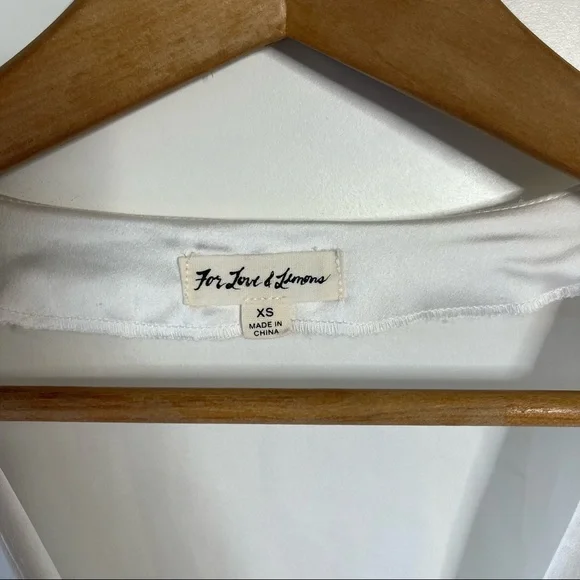 For Love and lemons Isabella ivory satin ruched long sleeve top - Picture 6 of 8